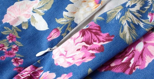 Flower pattern pleated skirt